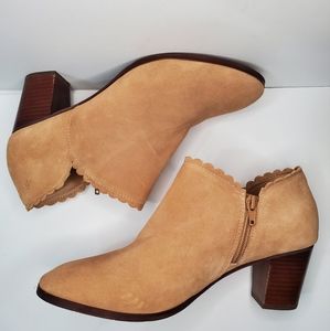 Jack Rogers Marianne suede Oak ankle booties